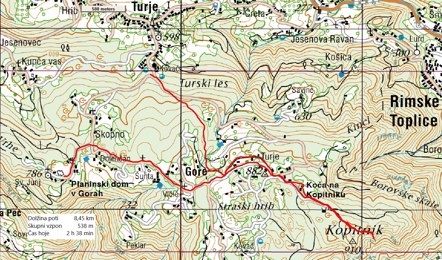 GPS zapis naše poti