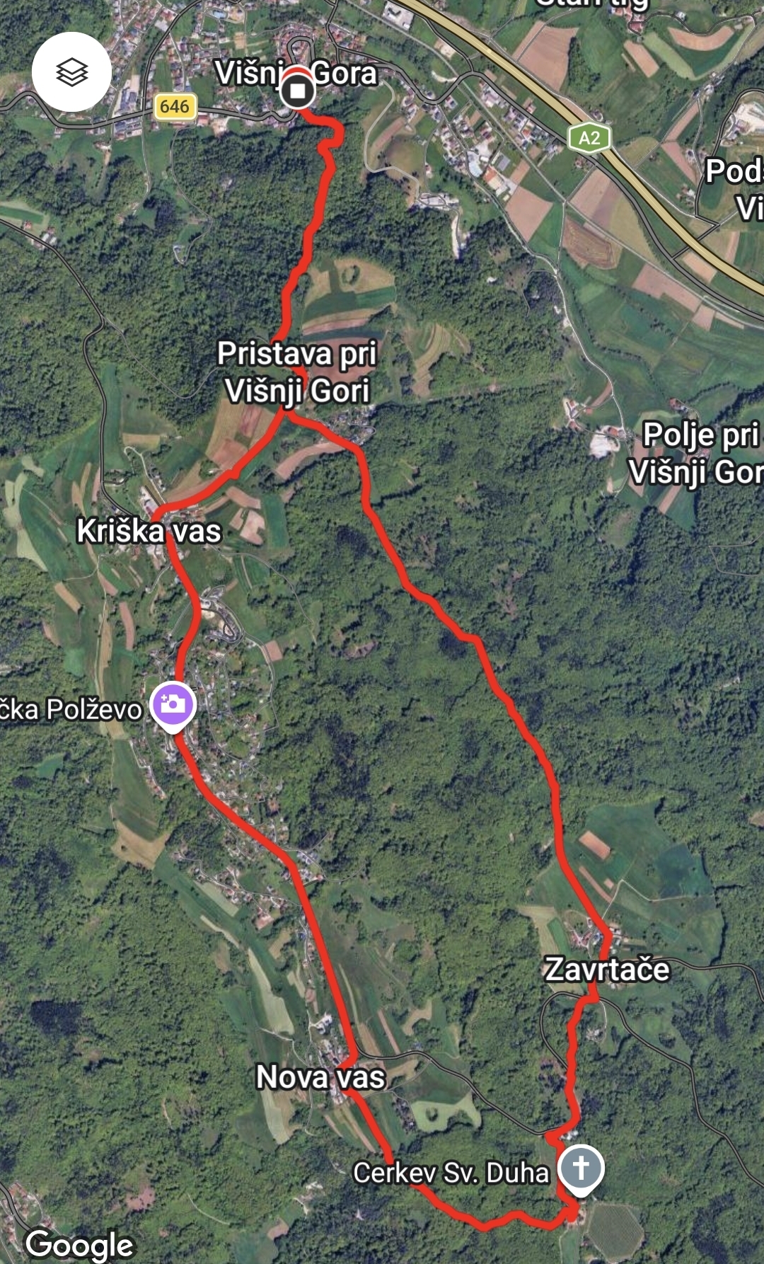 GPS prehojene poti.