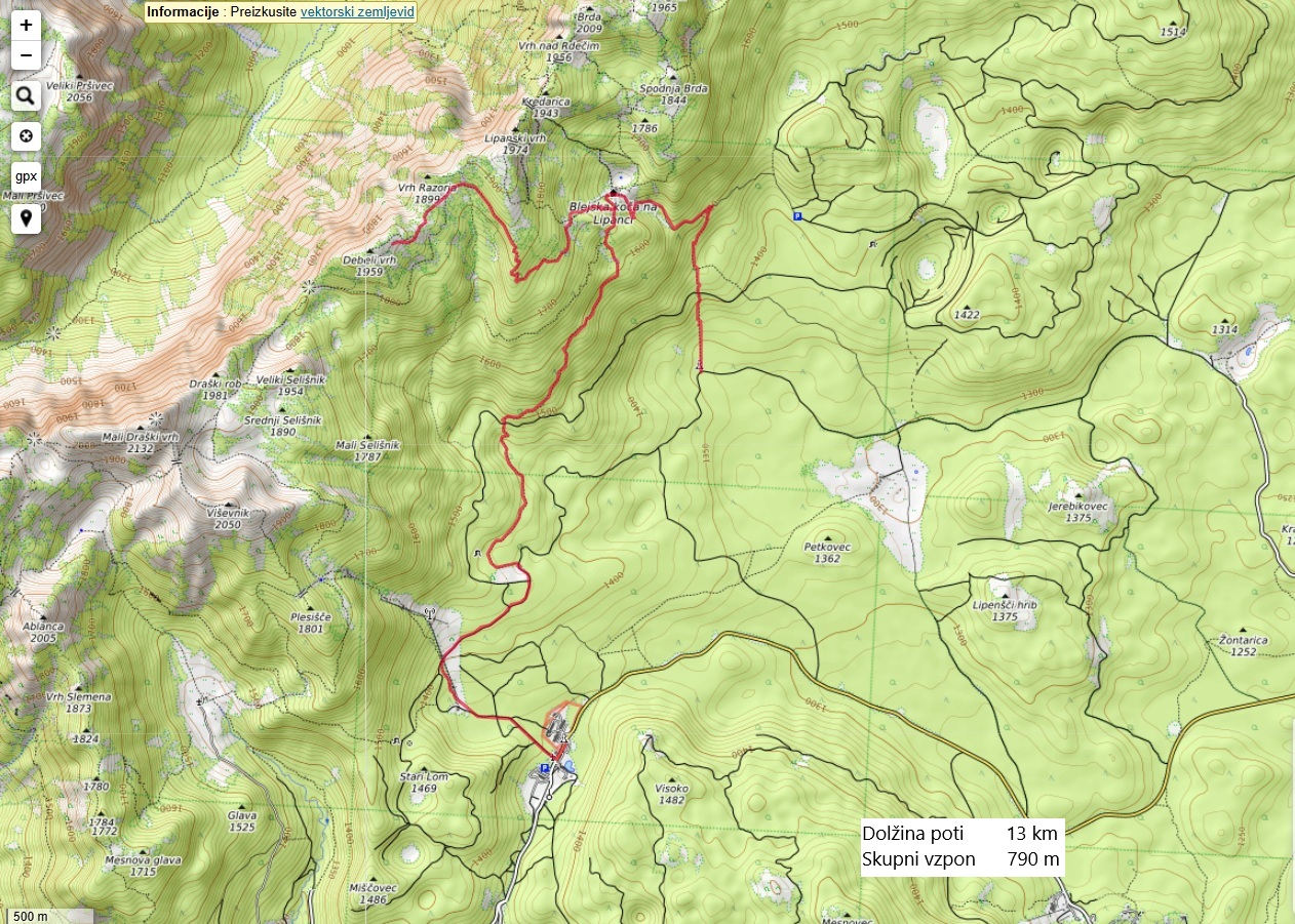 GPS izris poti
